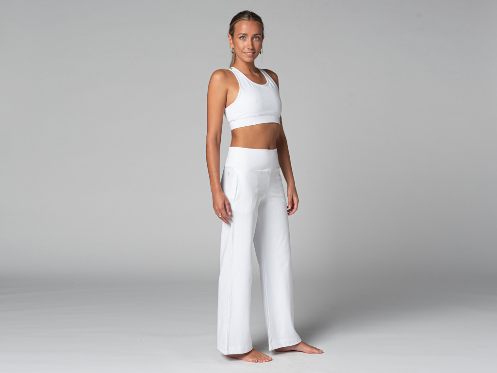 Jazzy Yogahosen für Damen – Bio Weiß