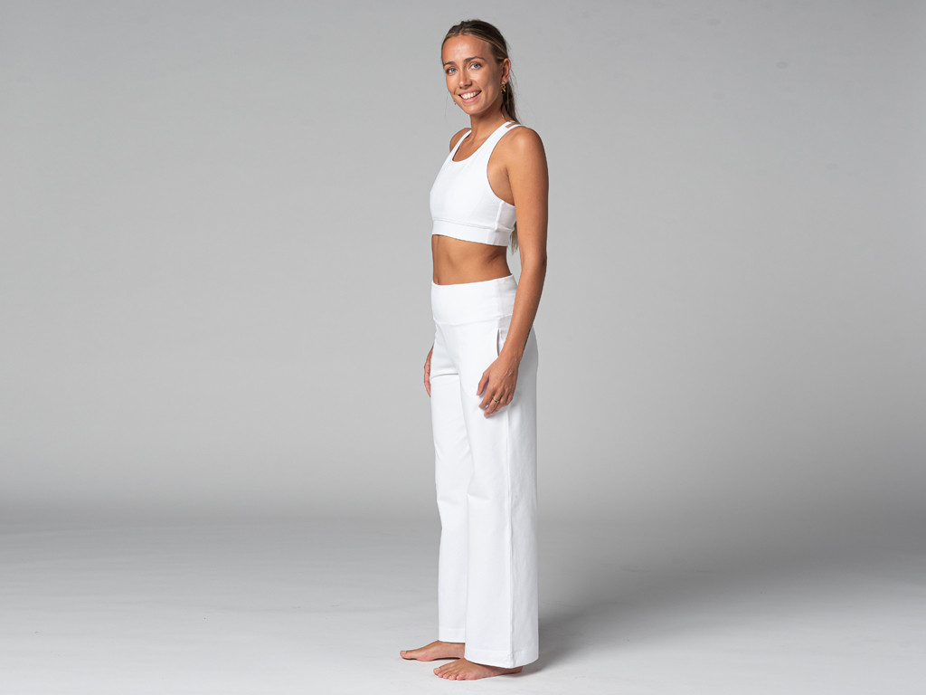 Pantalon de yoga Femme Jazzy - Bio Blanc