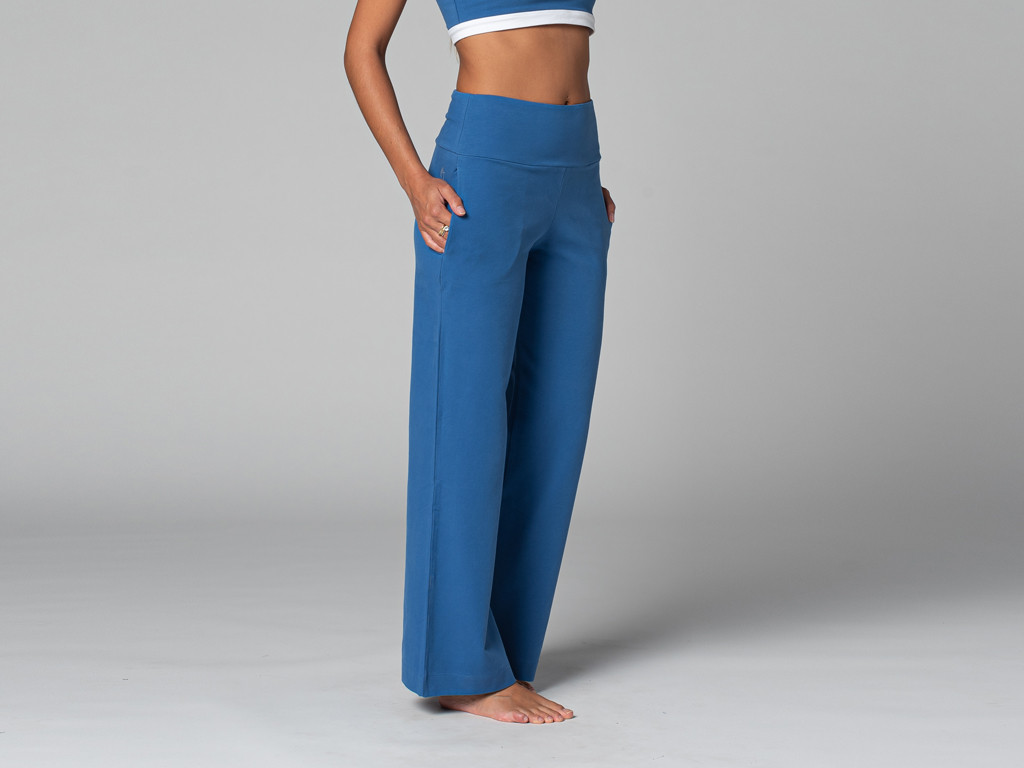 Women's Jazzy Yoga Pants - Organic Warm Blue