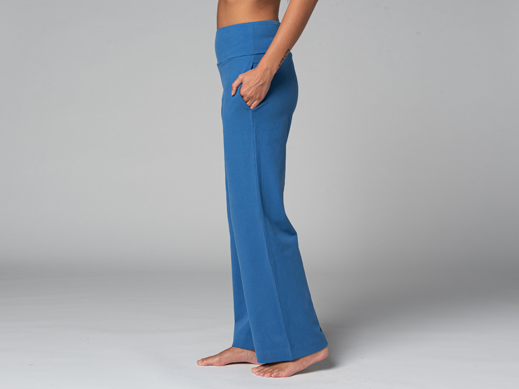 Women's Jazzy Yoga Pants - Organic Warm Blue