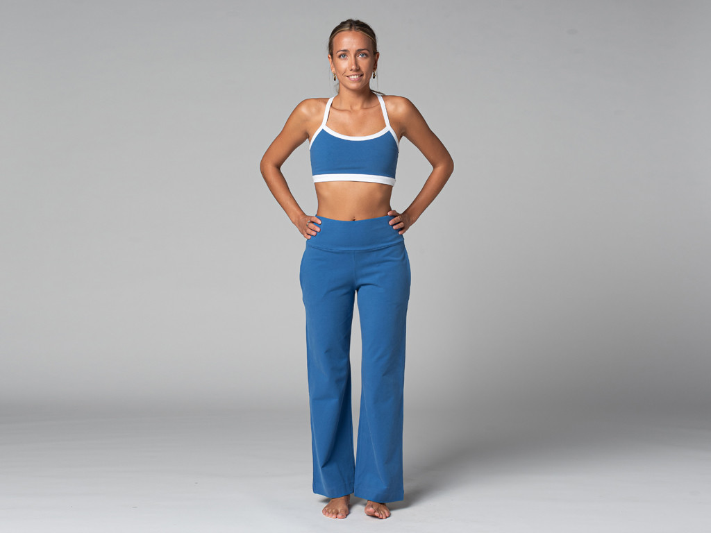 Women's Jazzy Yoga Pants - Organic Warm Blue