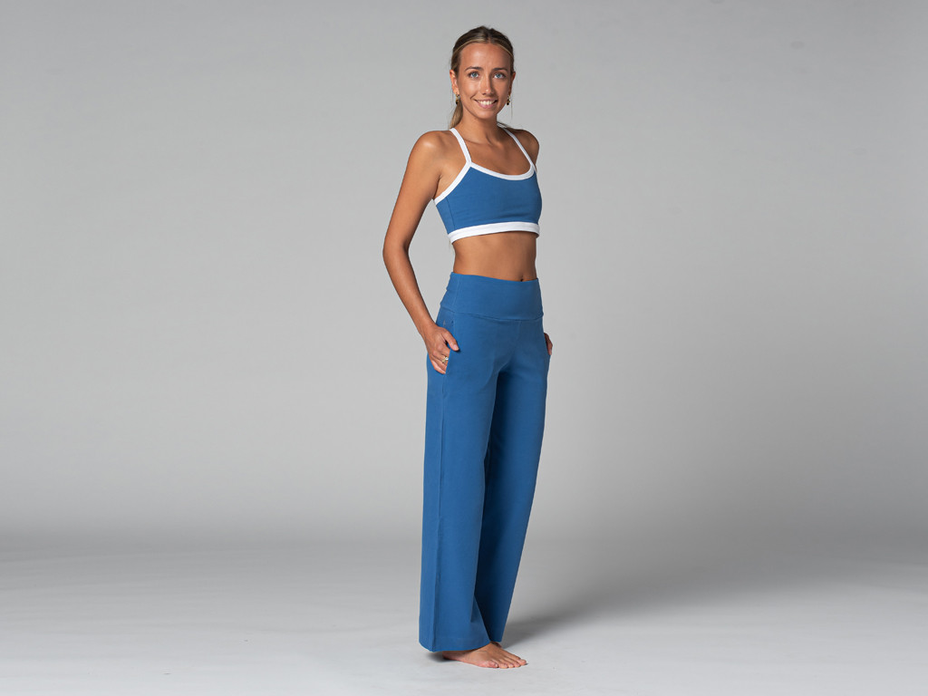 Women's Jazzy Yoga Pants - Organic Warm Blue