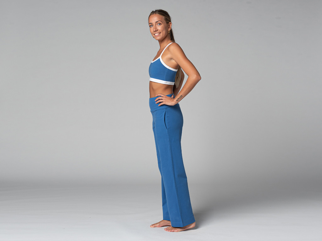 Jazzy Yogahosen für Damen – Bio Warmes Blau