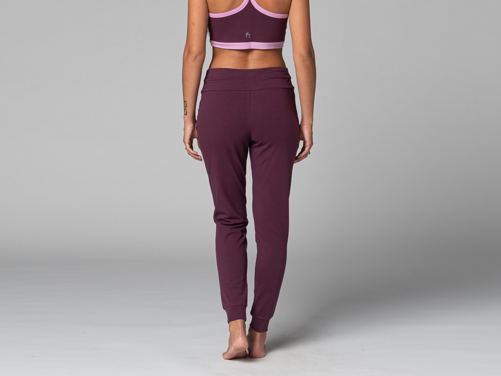 Pantaloni da yoga da donna Jogg - Organici Prugna