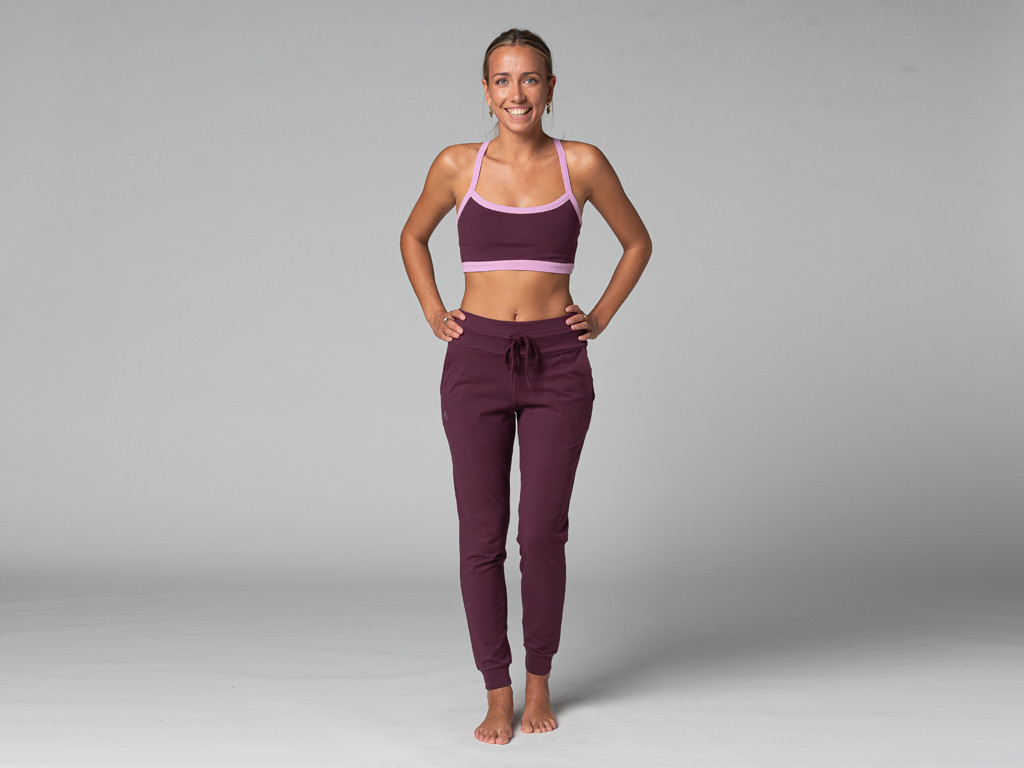 Pantalon de Yoga femme Jogg - Bio Prune