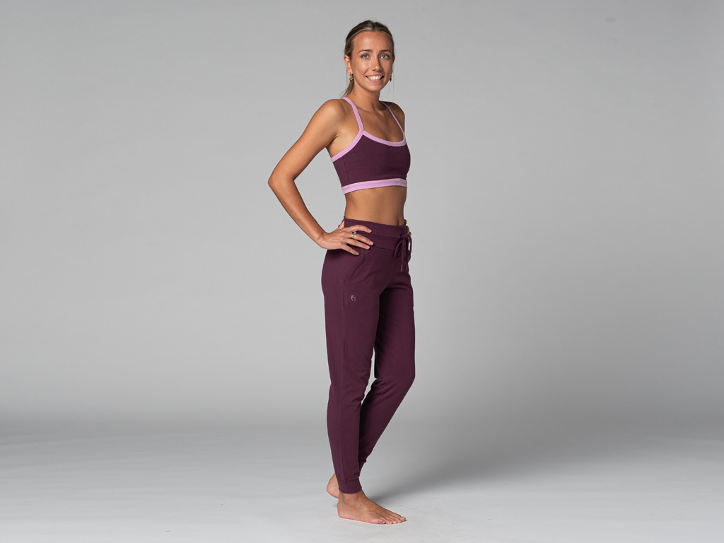 Pantalon de Yoga femme Jogg - Bio Prune