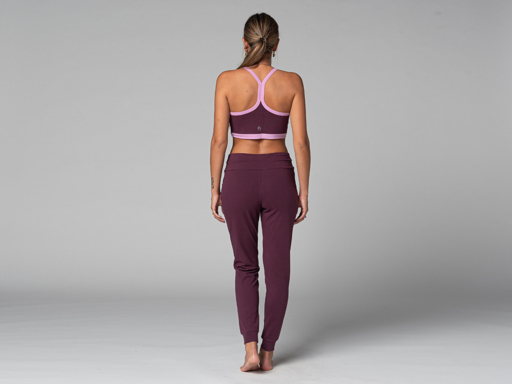 Pantalon de Yoga femme Jogg - Bio Prune