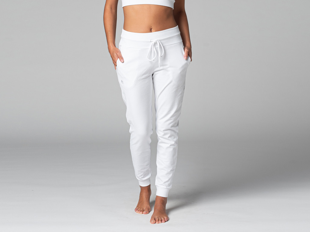 Pantalon de Yoga femme Jogg - Bio Blanc