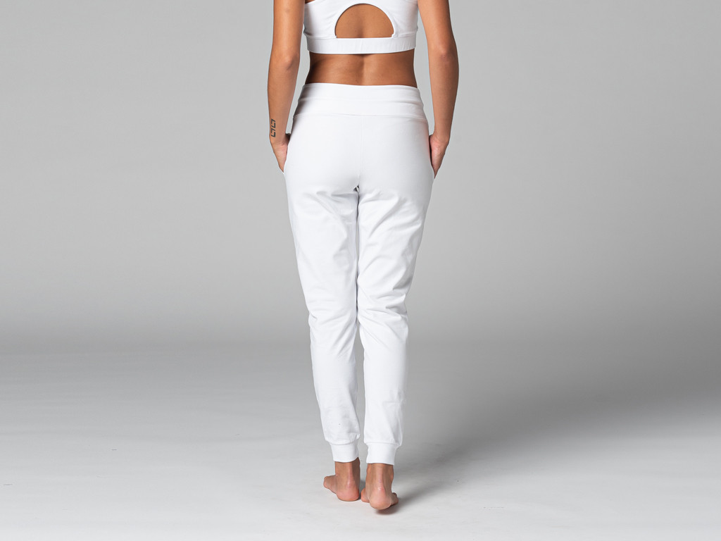 Pantalon de Yoga femme Jogg - Bio Blanc