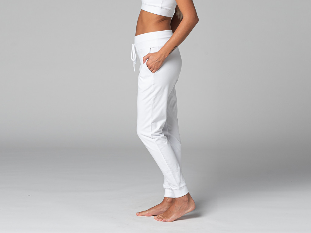 Pantalon de Yoga femme Jogg - Bio Blanc