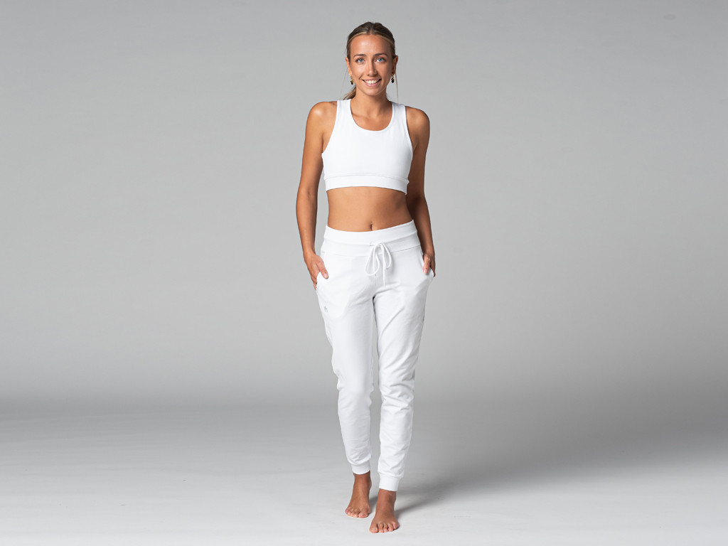 Pantalon de Yoga femme Jogg - Bio Blanc