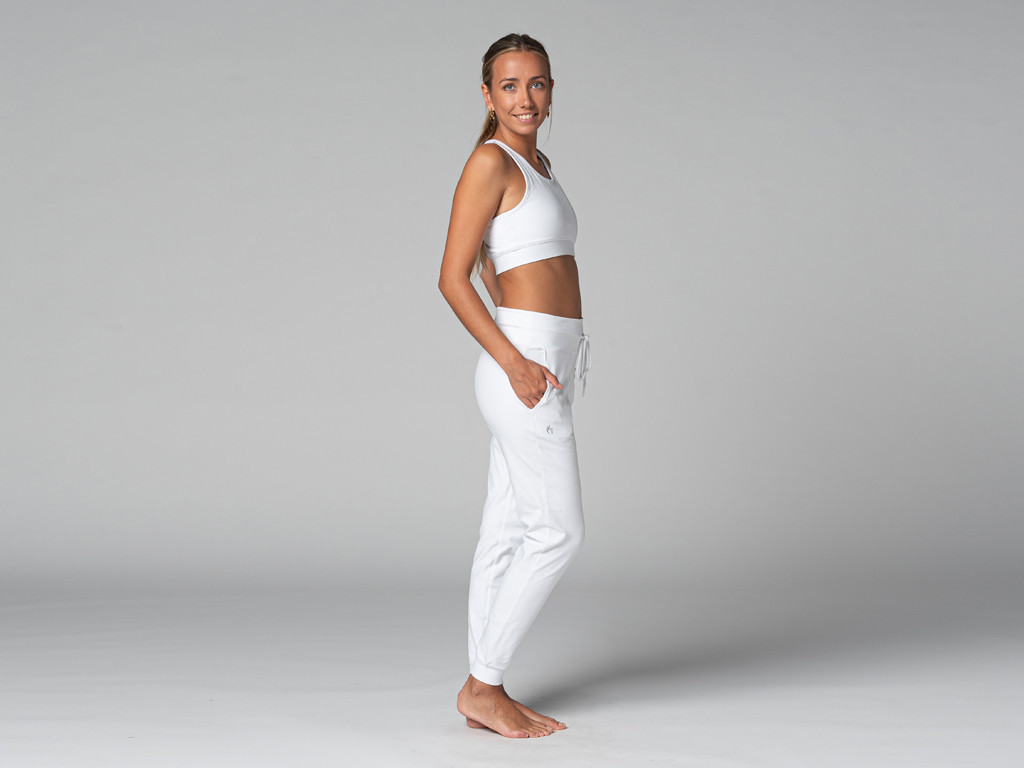 Jogg Damen-Yogahose – Bio Weiß
