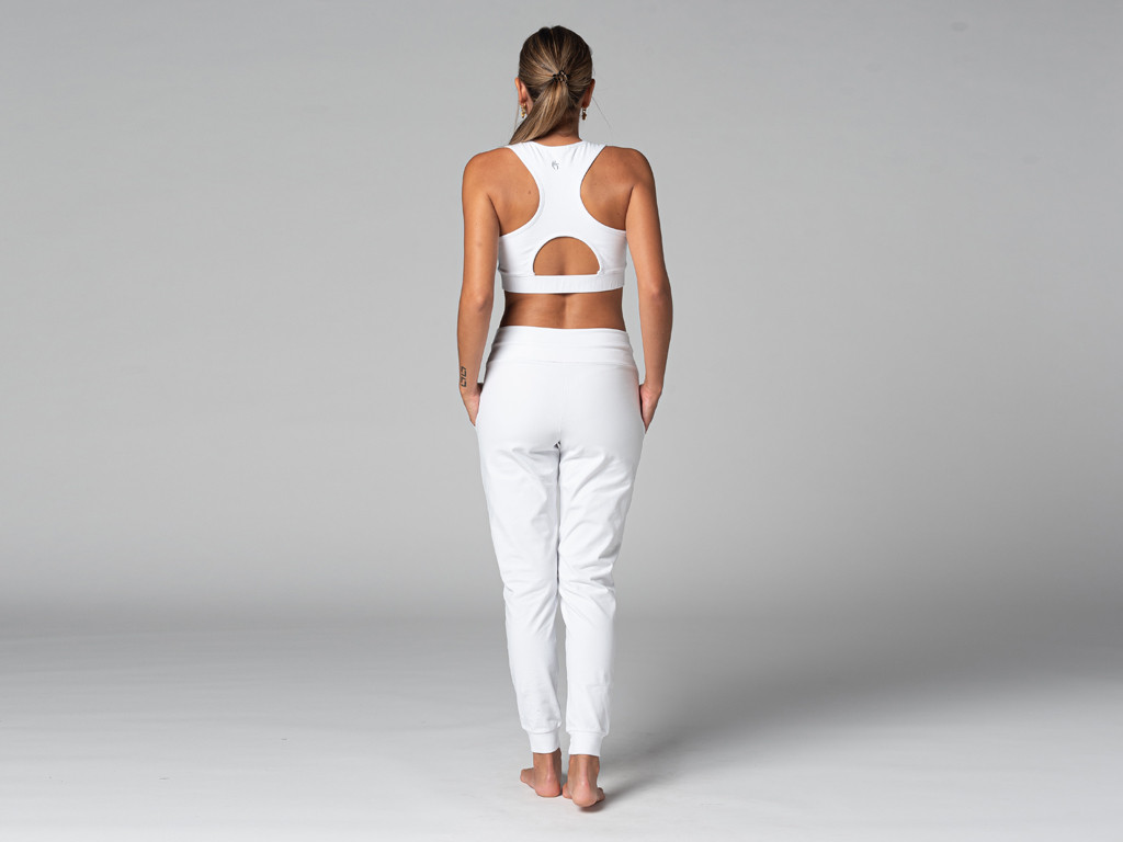 Pantalon de Yoga femme Jogg - Bio Blanc