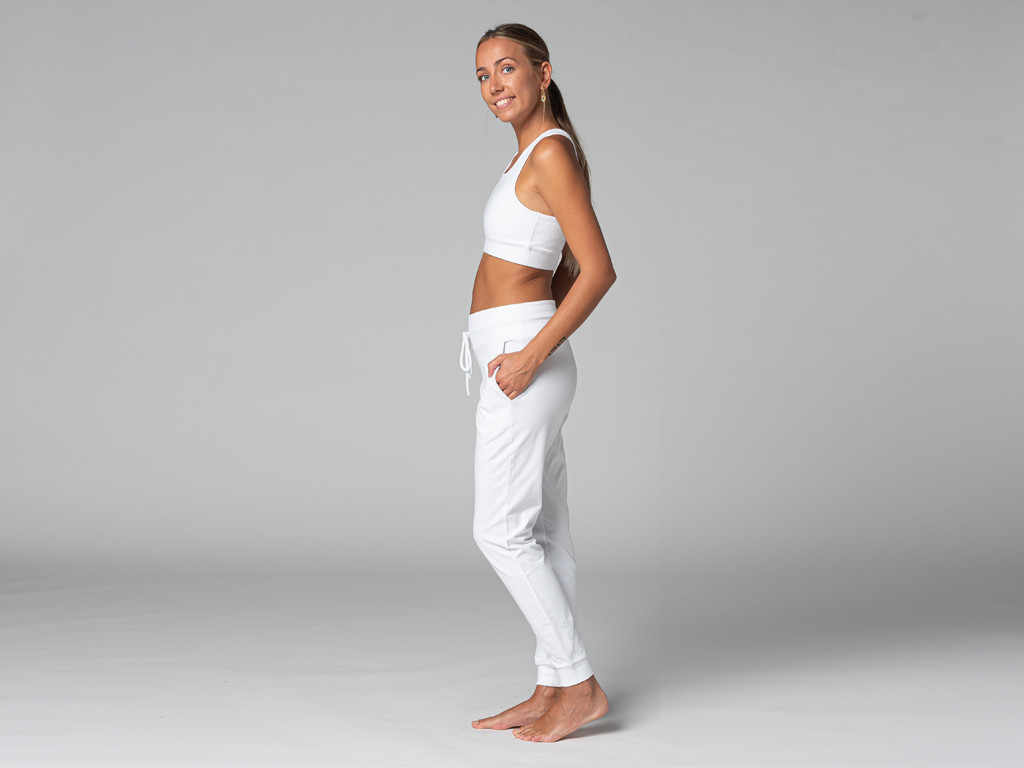 Pantalon de Yoga femme Jogg - Bio Blanc
