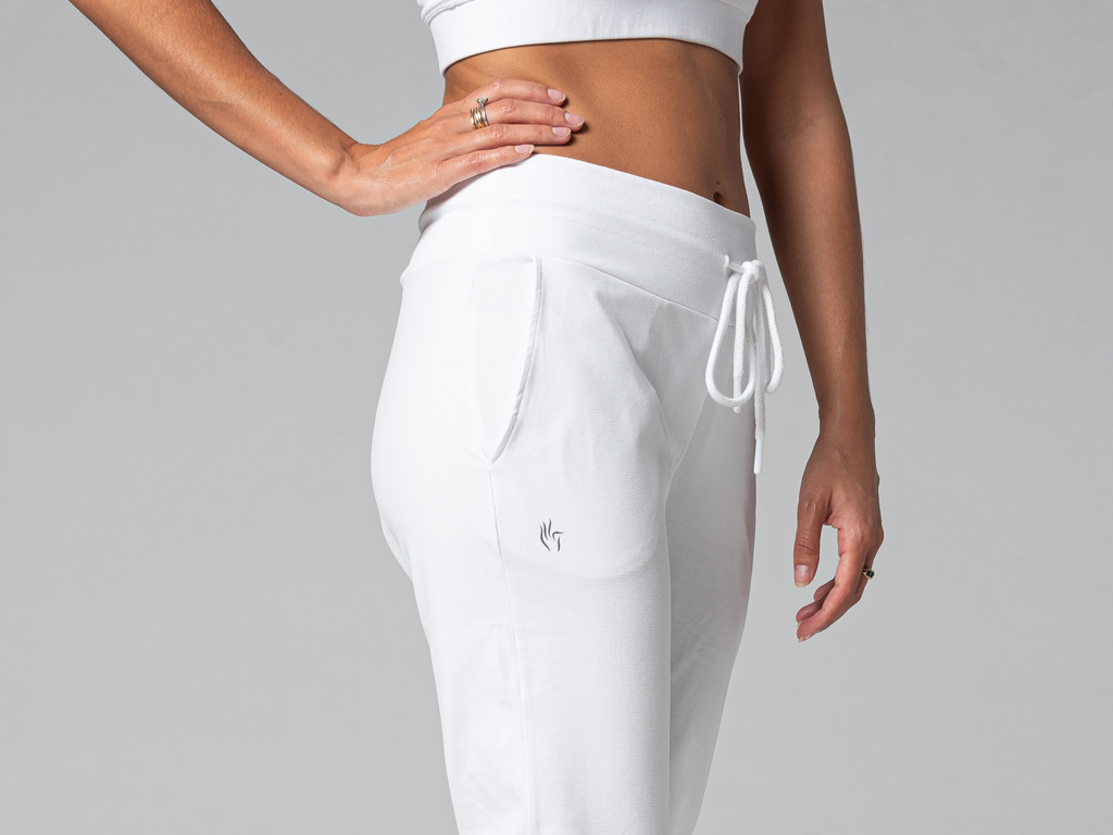 Pantalon de Yoga femme Jogg - Bio Blanc
