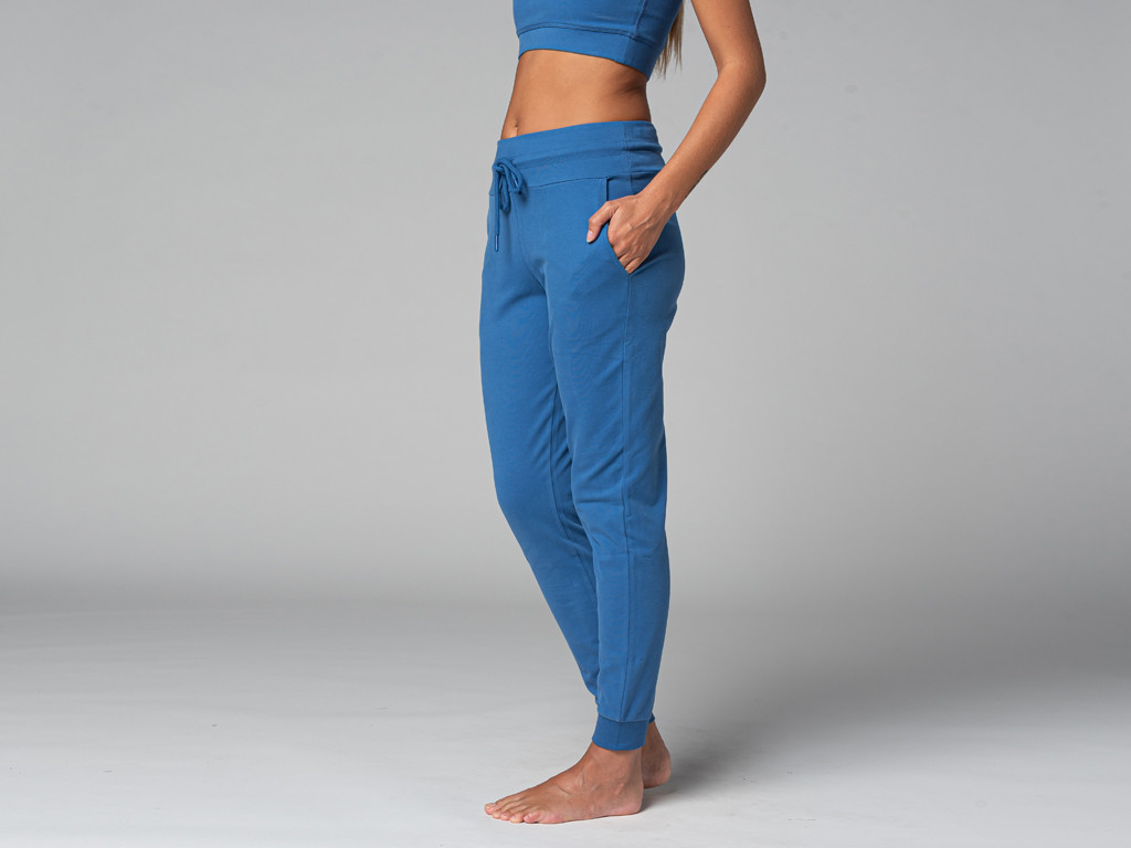 Pantalon de Yoga femme Jogg - Bio Bleu Chaud