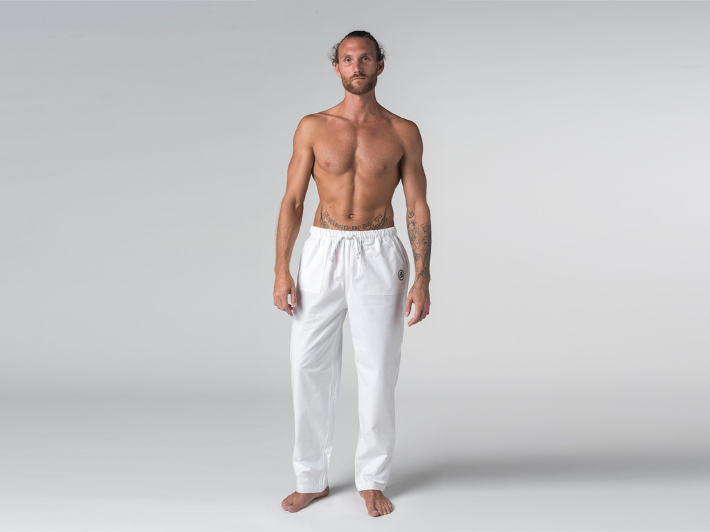 Pantalon de Yoga H/F Pavita - 100% coton Bio Blanc