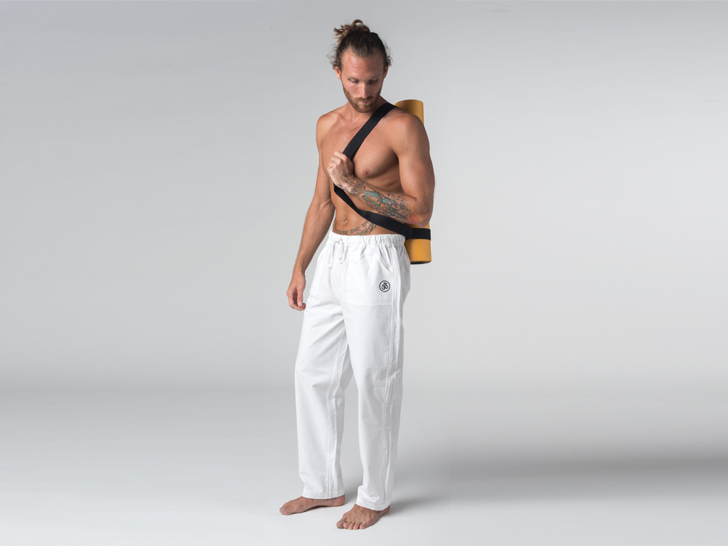 Pantalon de Yoga H/F Pavita - 100% coton Bio Blanc