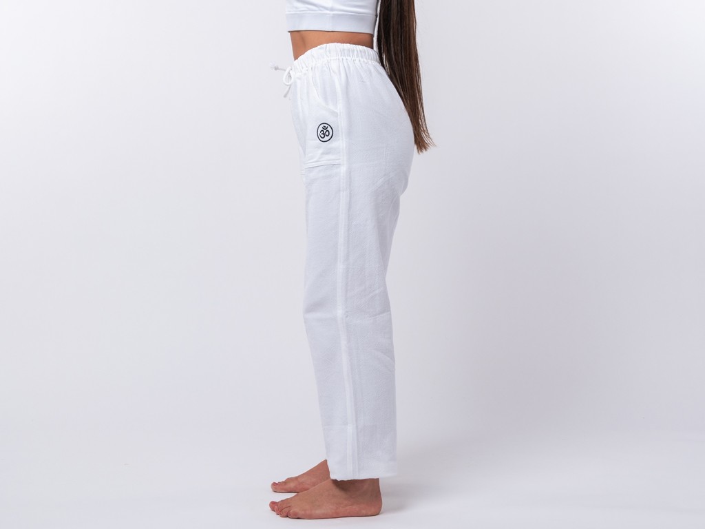 Pantalon de Yoga H/F Pavita - 100% coton Bio Blanc