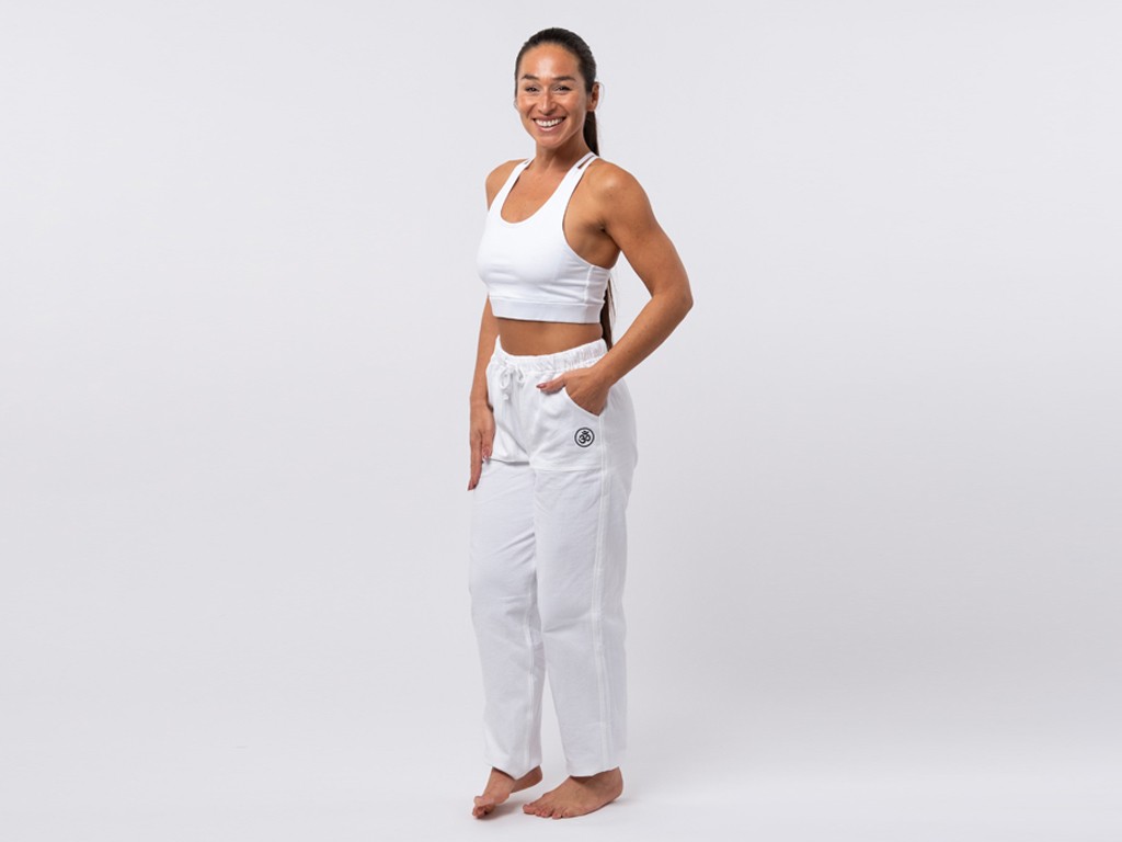 Pantalon de Yoga H/F Pavita - 100% coton Bio Blanc