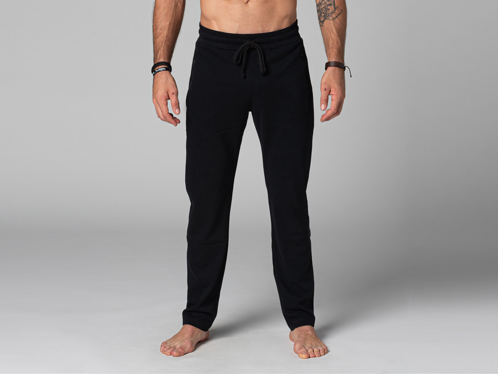 Pantalon de Yoga Homme Confort - Coton Bio Noir
