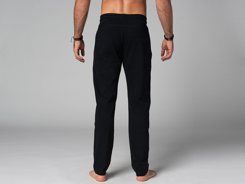 Pantalon de Yoga Homme Confort - Coton Bio Noir