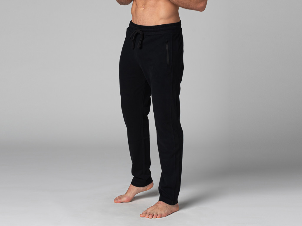Pantalones de Yoga Rectos para Hombre - Algodón orgánico Negro