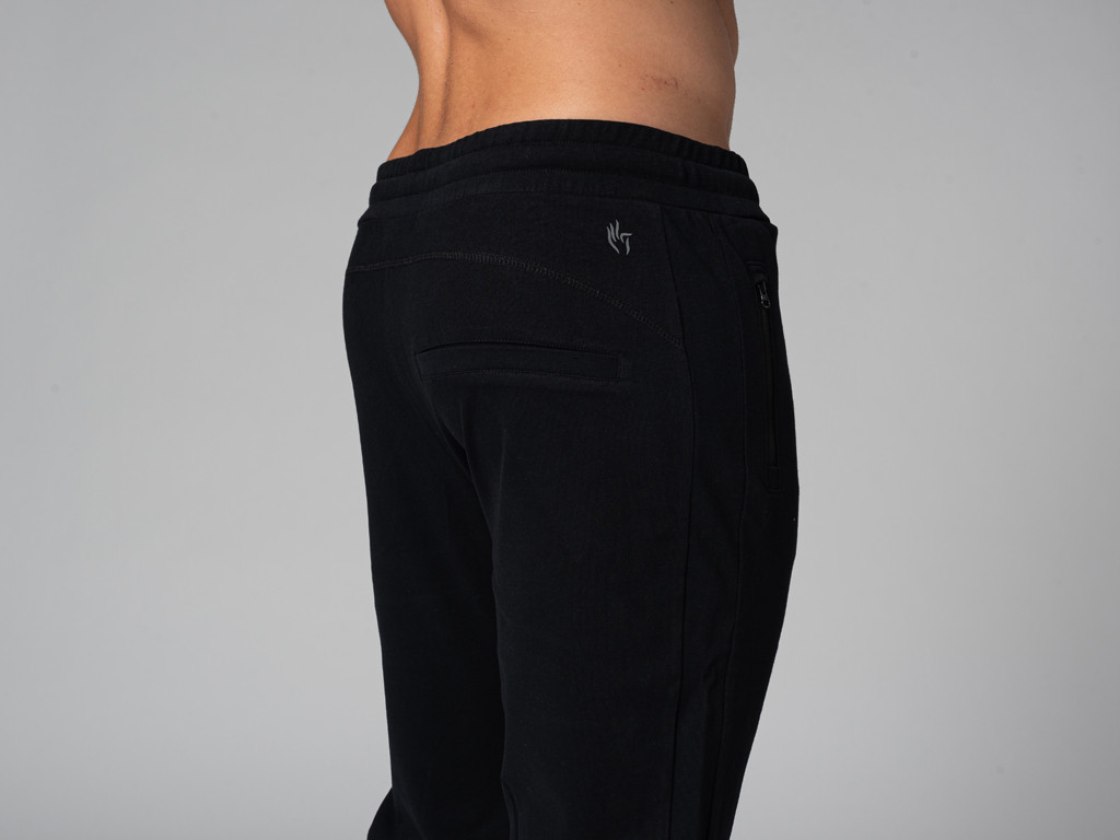 Pantalon de Yoga Homme Confort - Coton Bio Noir