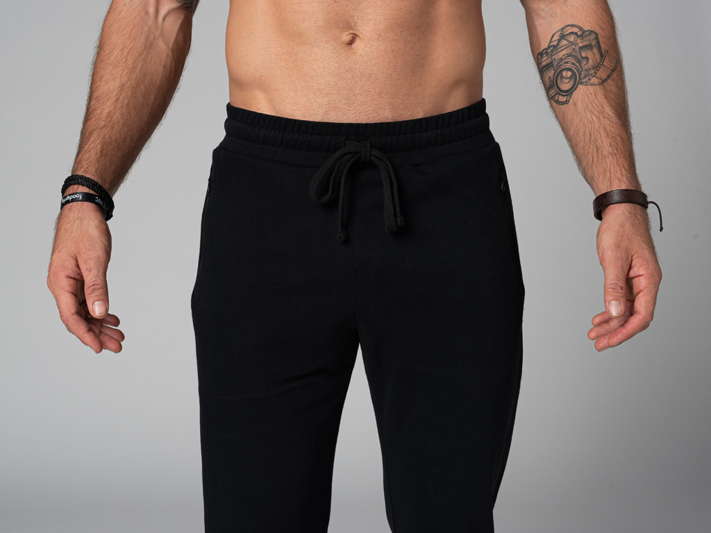 Pantalon de Yoga Homme Confort - Coton Bio Noir
