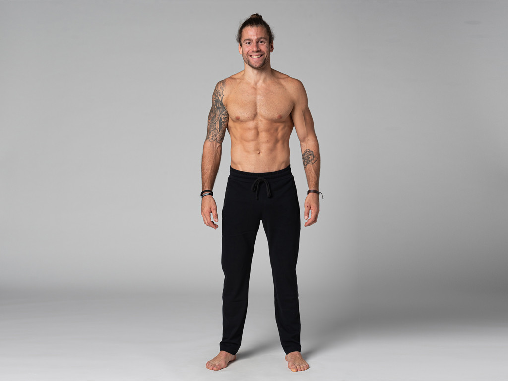 Pantalon de Yoga Homme Confort - Coton Bio Noir
