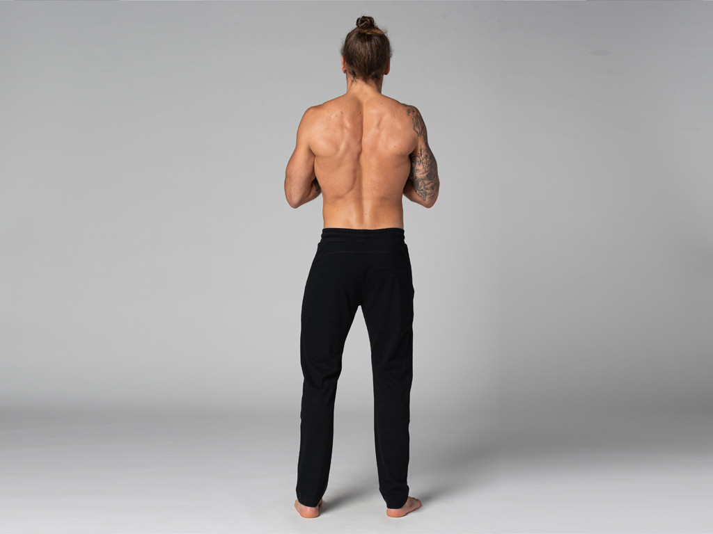 Pantalon de Yoga Homme Confort - Coton Bio Noir