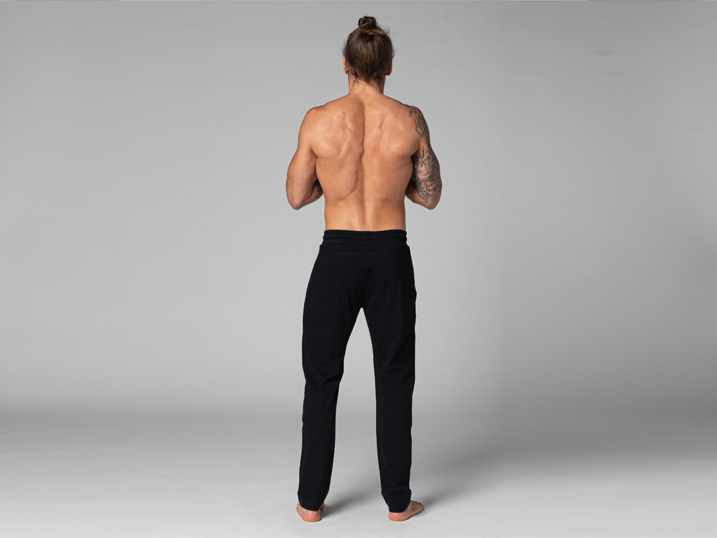 Pantalones de Yoga Rectos para Hombre - Algodón orgánico Negro