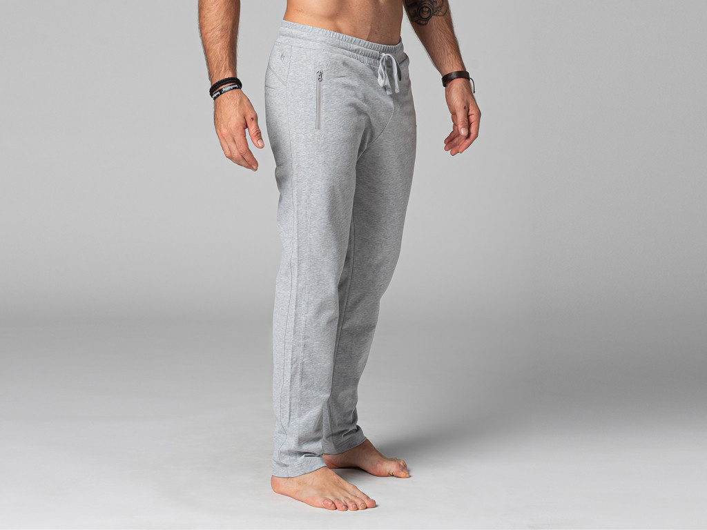 Bequeme Herren-Yogahose – Bio-Baumwolle Grau