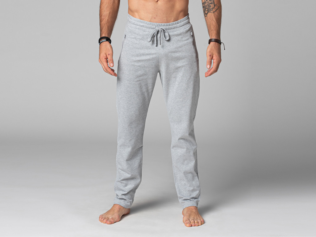 Bequeme Herren-Yogahose – Bio-Baumwolle Grau