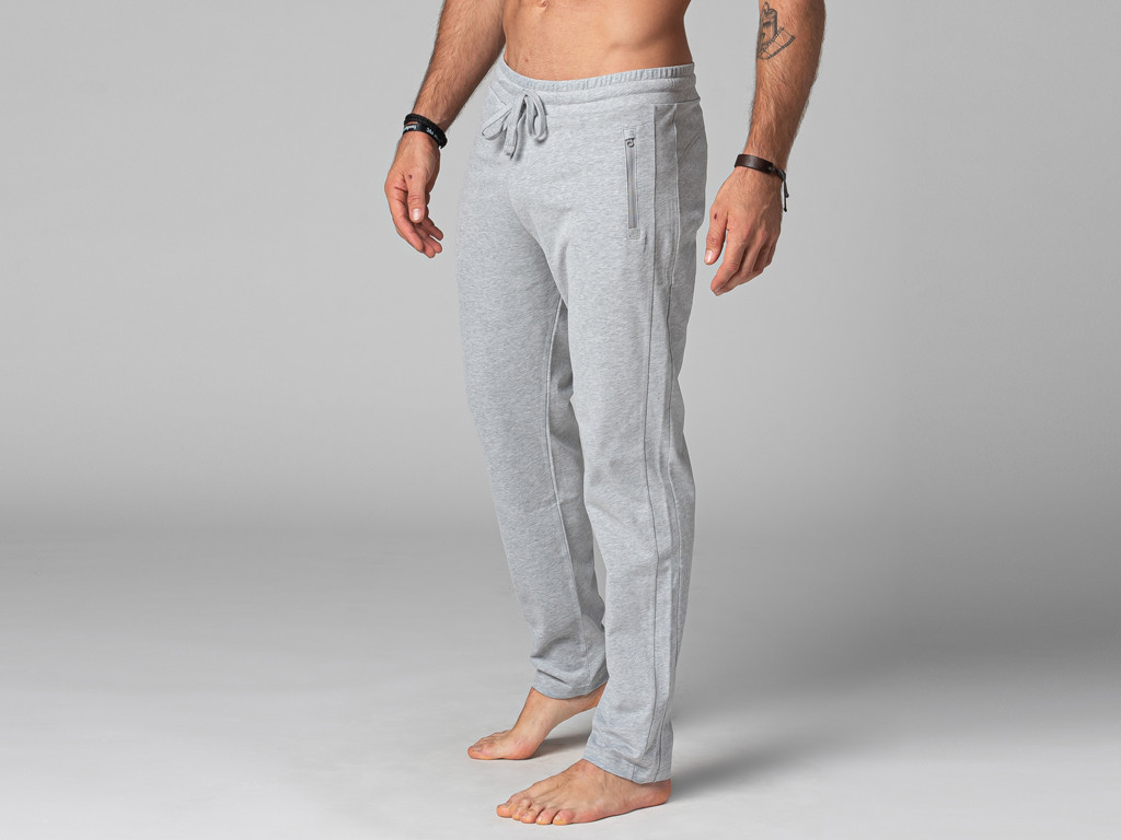 Bequeme Herren-Yogahose – Bio-Baumwolle Grau