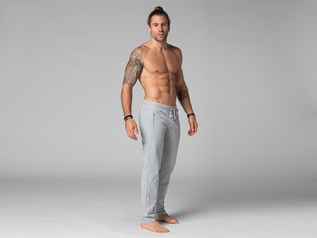Pantalon de Yoga Homme Confort - Coton Bio Gris