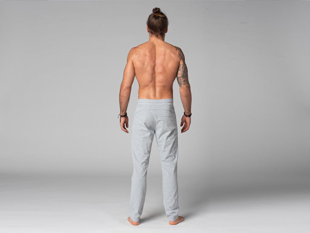 Men's Yoga Straight Pants - Organic Cotton Grey