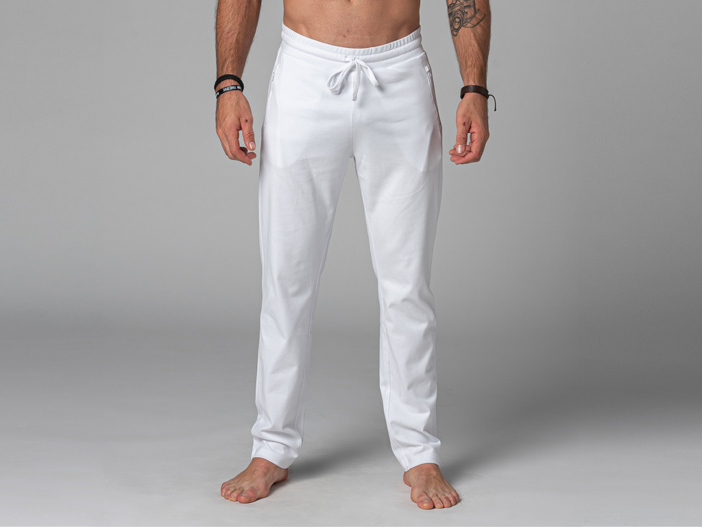 Pantalones de Yoga Rectos para Hombre - Algodón orgánico Blanco