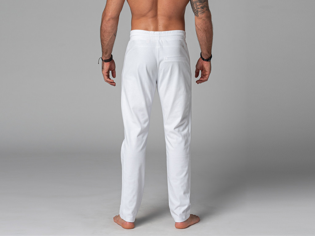 Pantalon de Yoga Homme Confort - Coton Bio Blanc