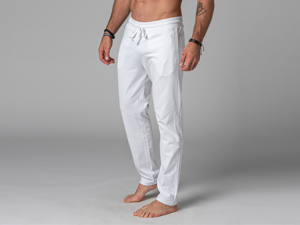 Pantalon de Yoga Homme Confort - Coton Bio Blanc