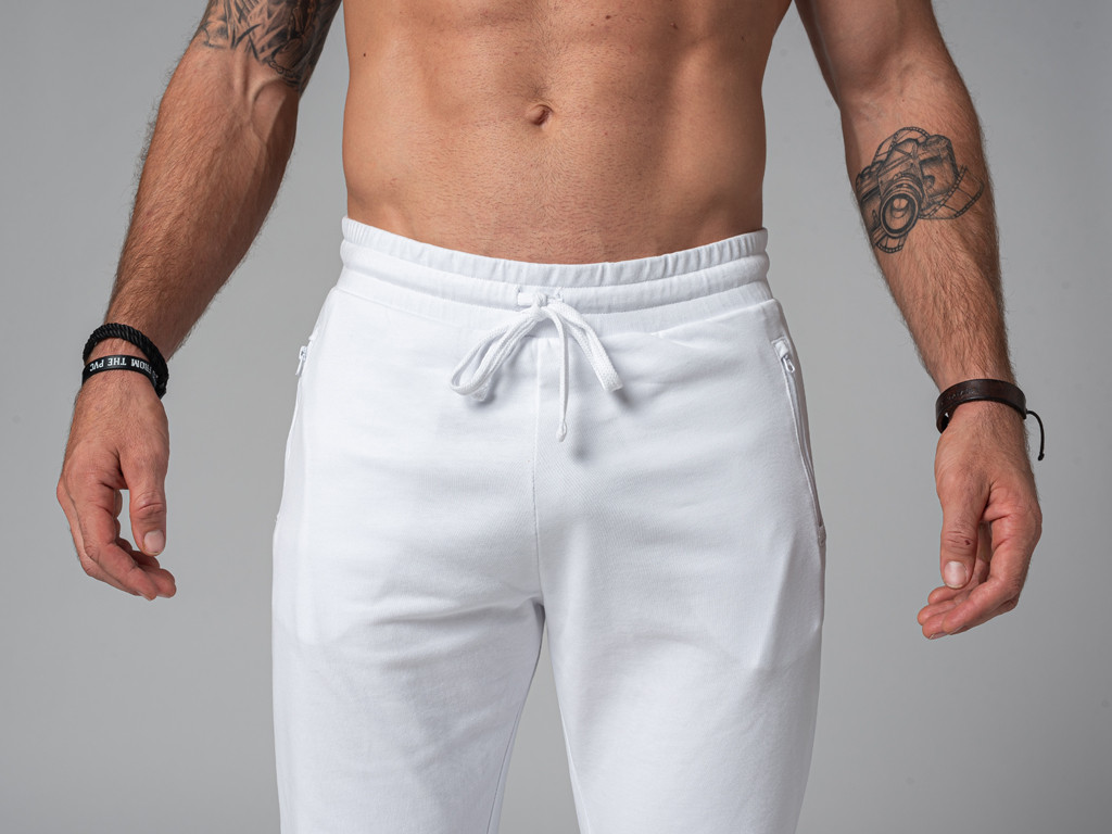 Pantalon de Yoga Homme Confort - Coton Bio Blanc