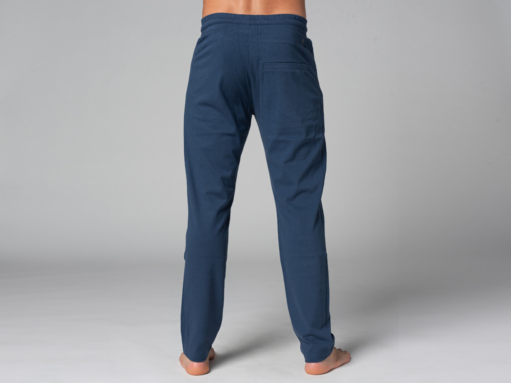 Pantalon de Yoga Homme Confort - Coton Bio Bleu
