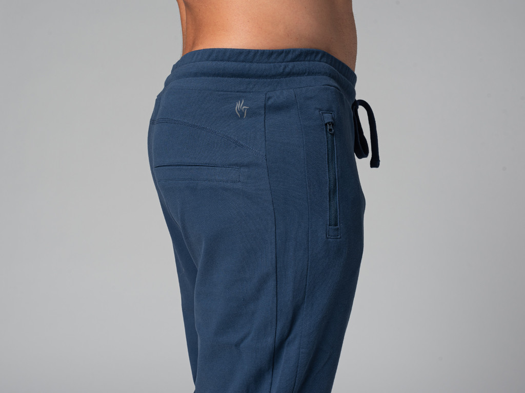 Pantalon de Yoga Homme Confort - Coton Bio Bleu