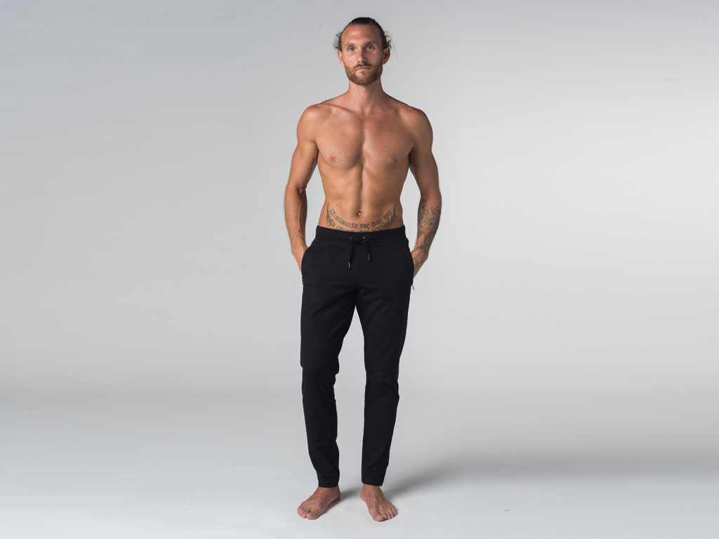 Pantalon de yoga Slim homme - Coton Bio Noir