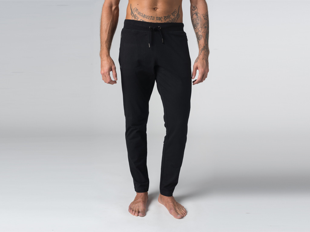 Pantalon de yoga Slim homme - Coton Bio Noir