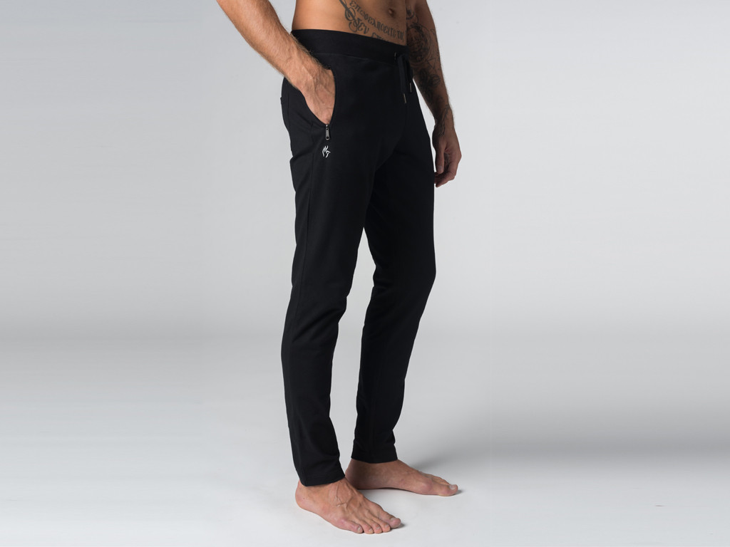 Pantalon de yoga Slim homme - Coton Bio Noir
