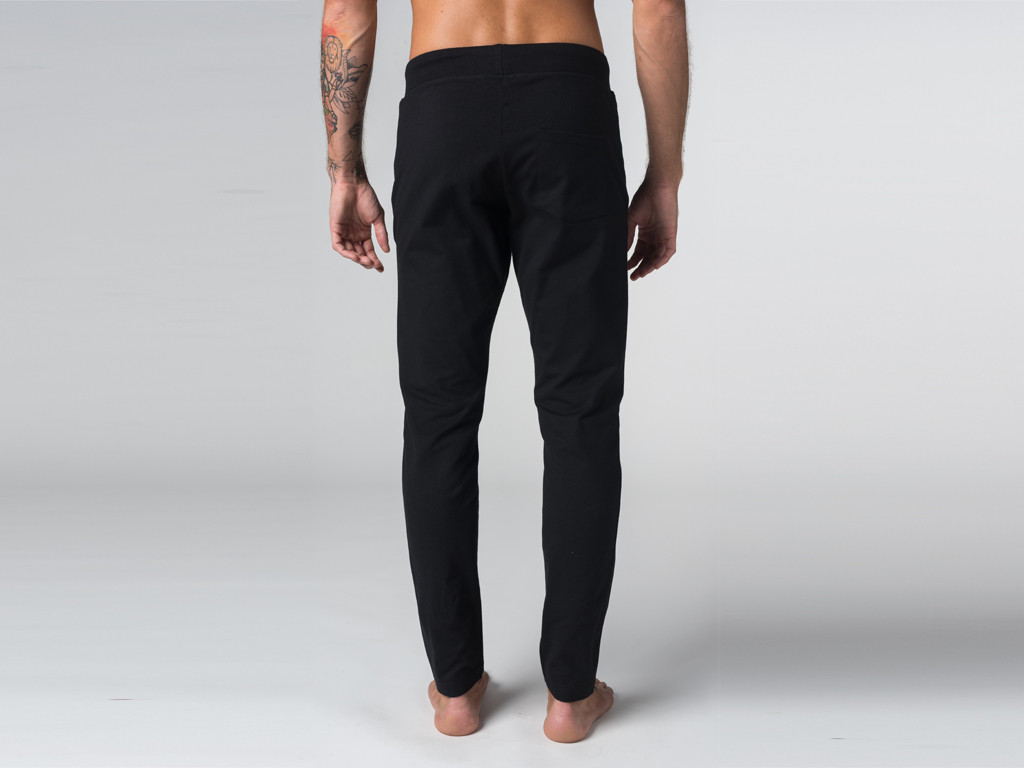 Pantalon de yoga Slim homme - Coton Bio Noir