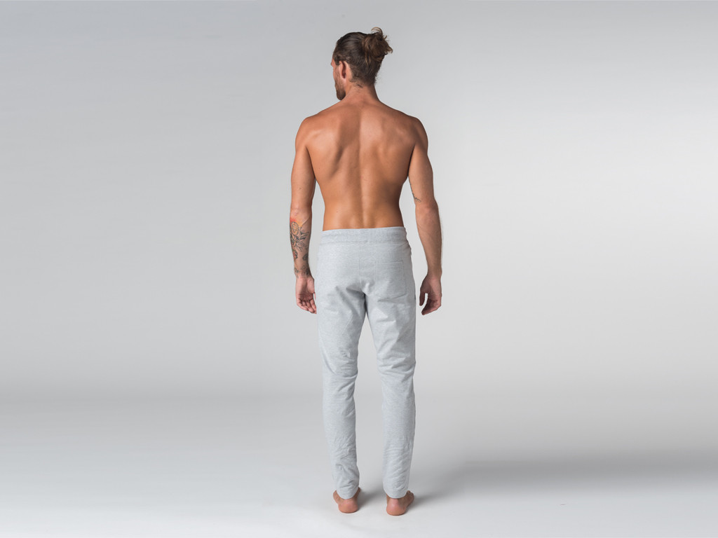 Pantalon de yoga Slim homme - Coton Bio Gris