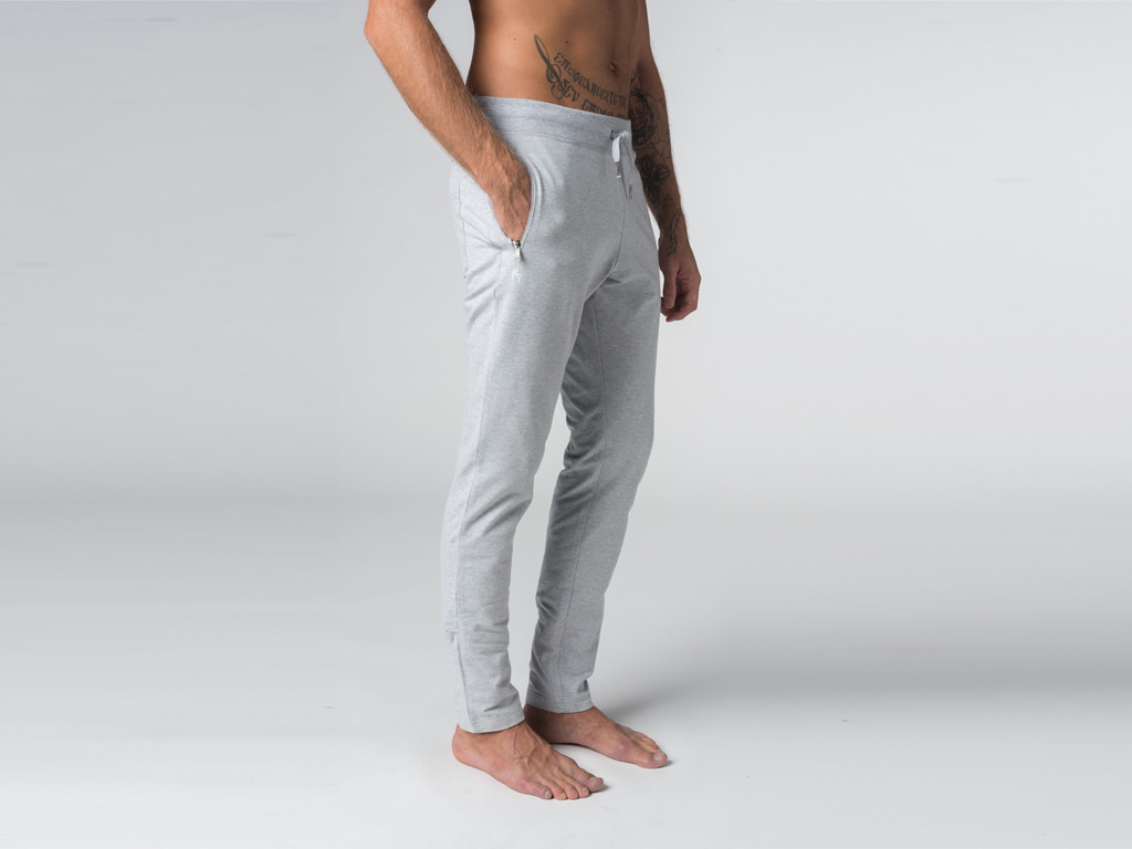 Pantalon de yoga Slim homme - Coton Bio Gris