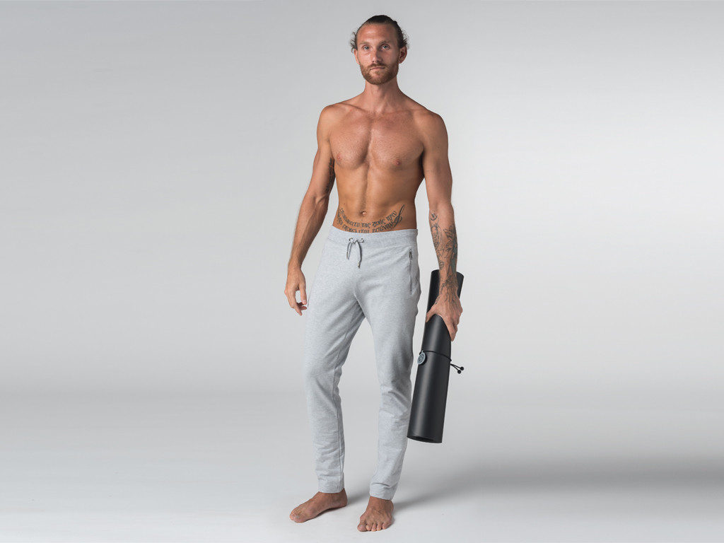 Pantalon de yoga Slim homme - Coton Bio Gris